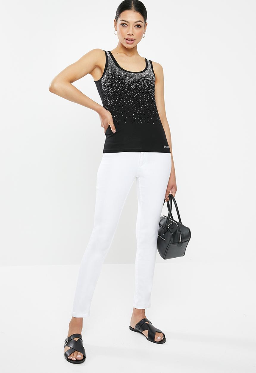 SISSY BOY - Riline: bling logo vest - black