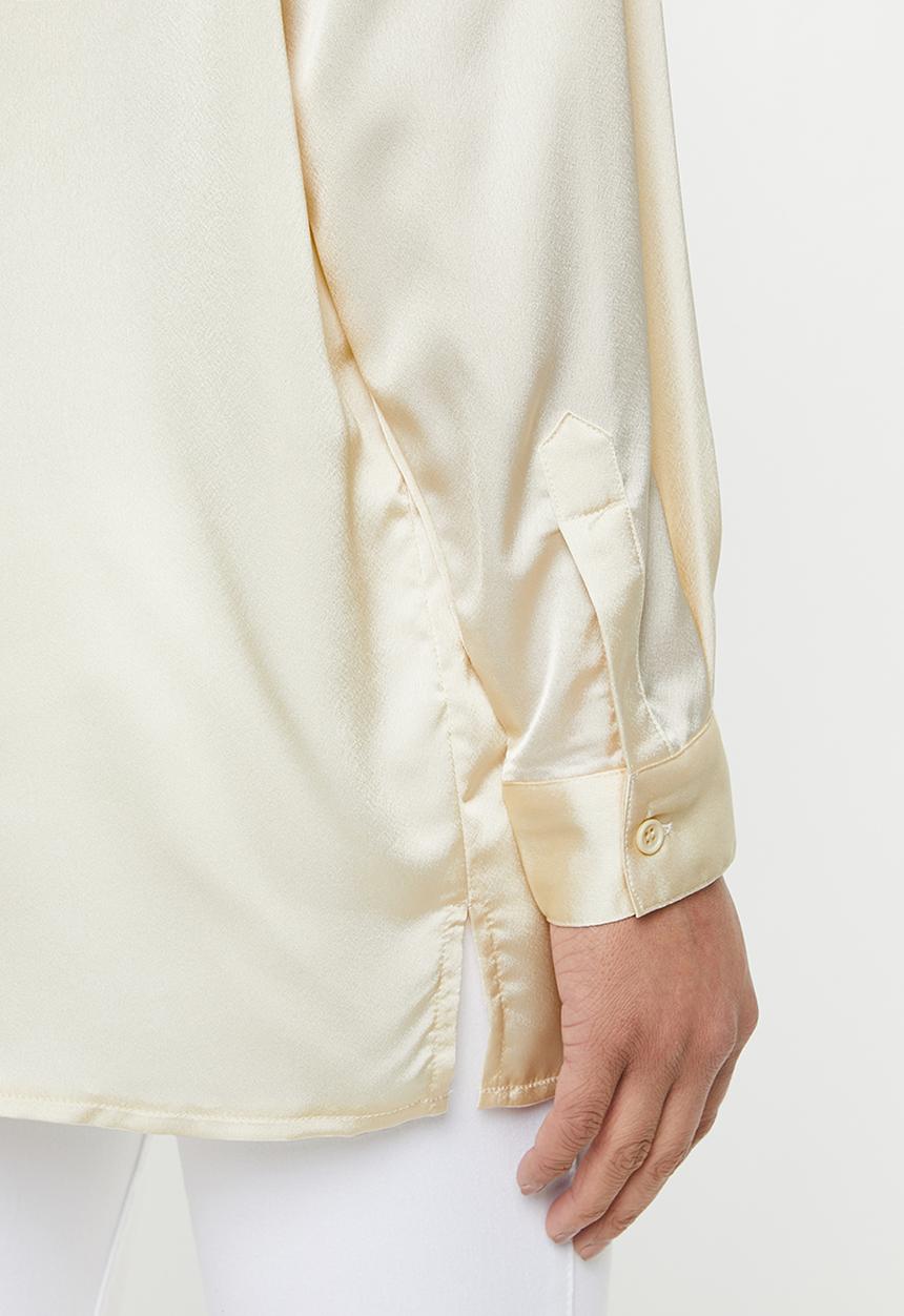 Missguided - Oversized satin shirt - neutral