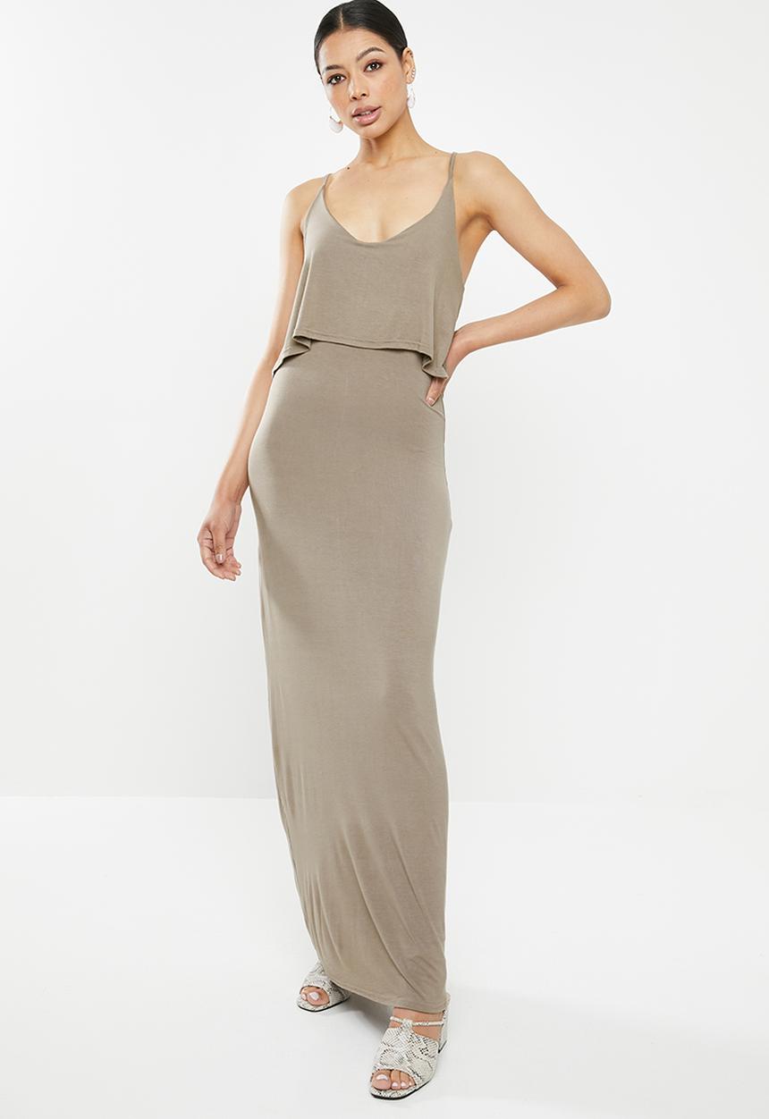 Missguided - Overlay maxi dress - brown