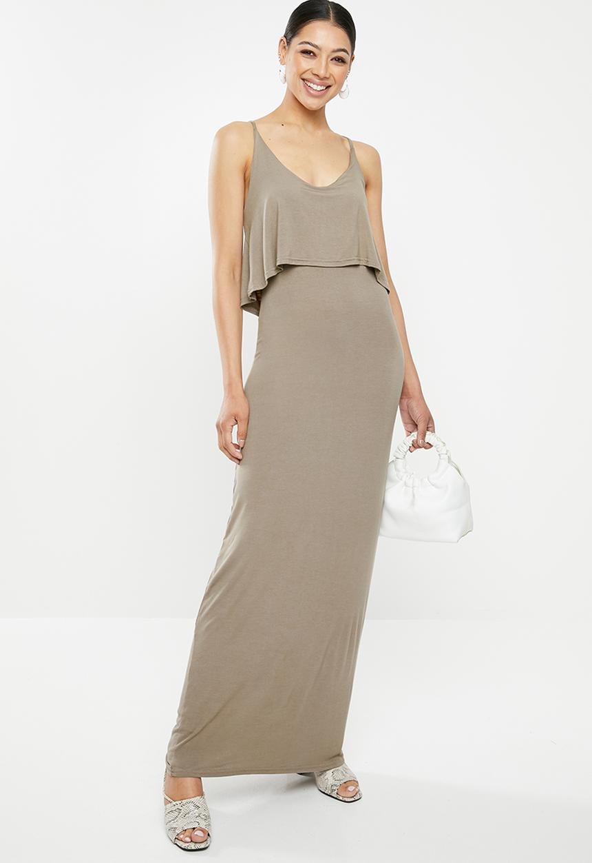 Missguided - Overlay maxi dress - brown