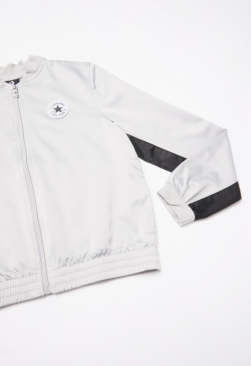Converse - Converse girls wordmark satin track jacket - grey