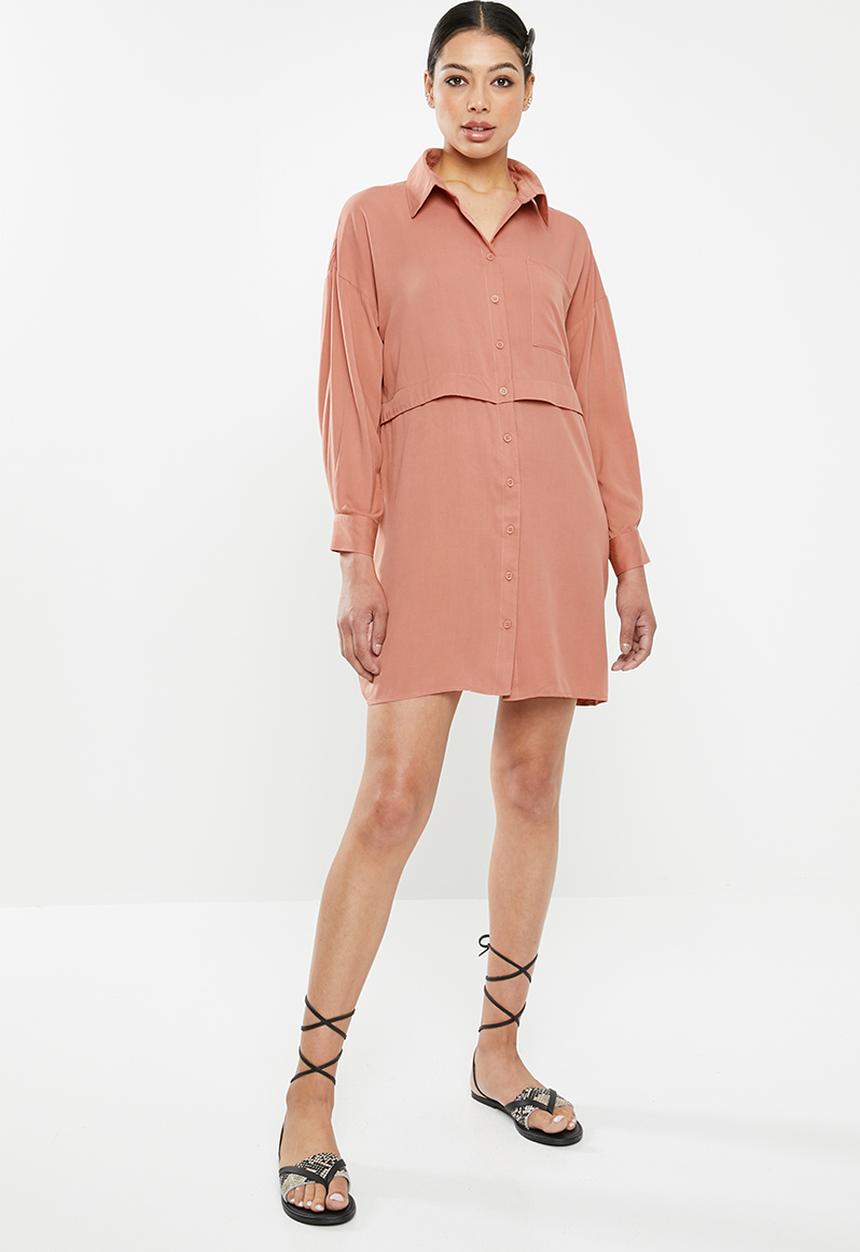 Missguided - Utility shirt dress - pink
