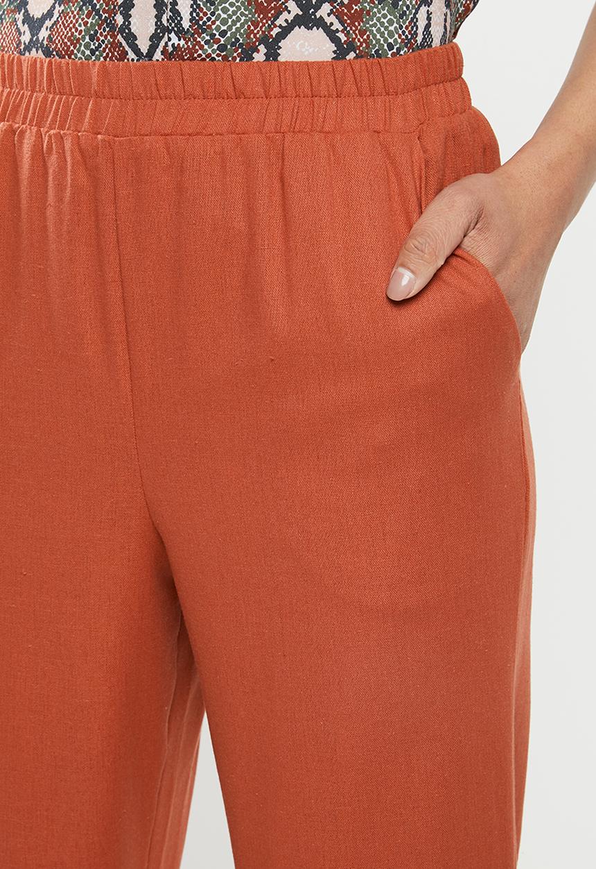 Missguided - Co ord linen cigarette trousers - orange