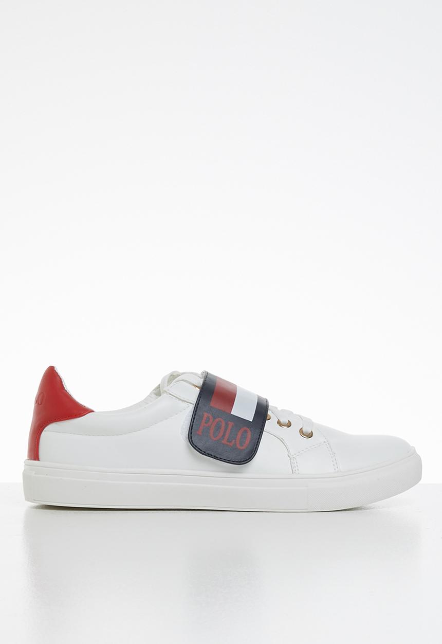 POLO - Emma monogram trim sneaker - white