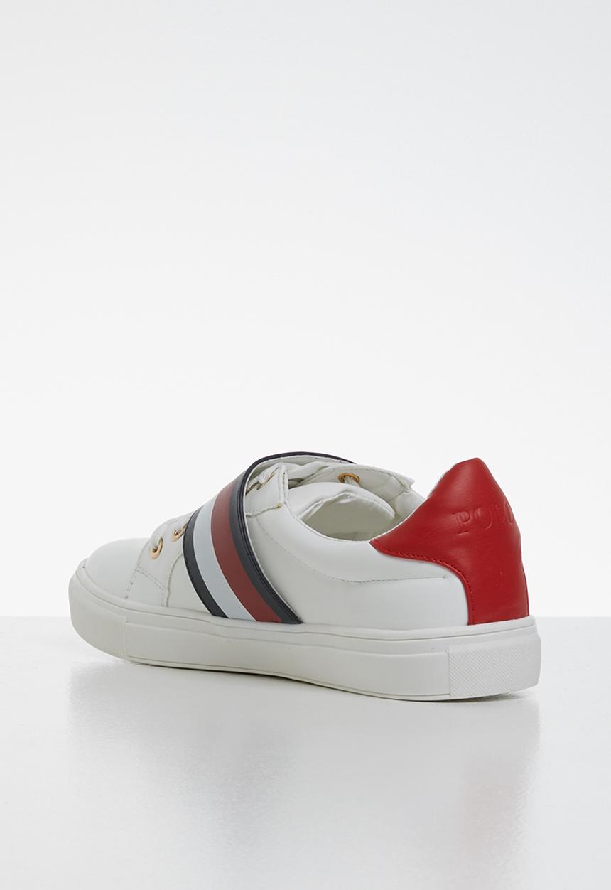 POLO - Emma monogram trim sneaker - white