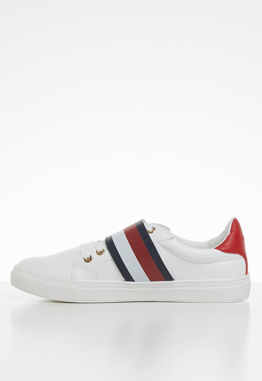 POLO - Emma monogram trim sneaker - white