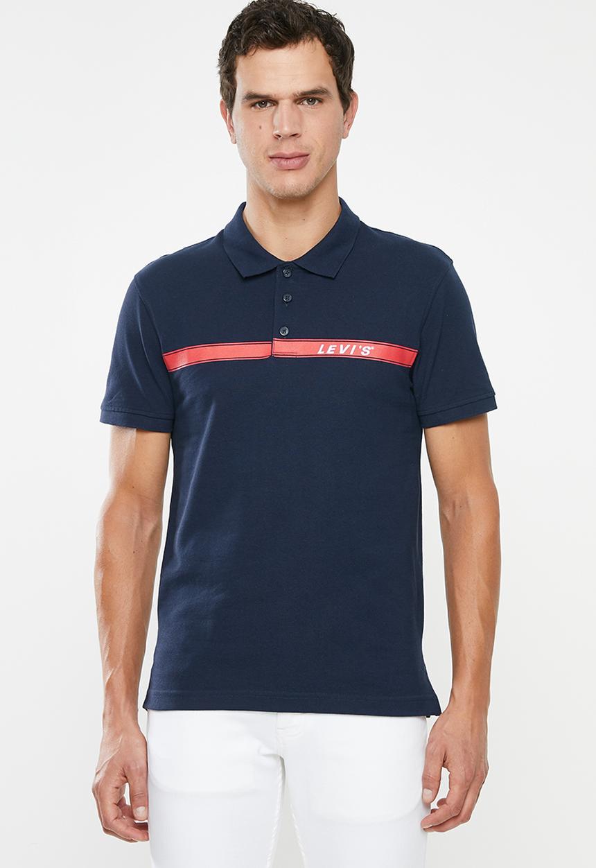 Levi’s® - Embroidered wrench stripe polo - navy