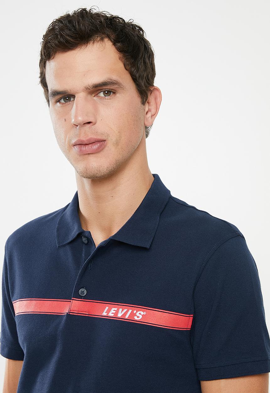 Levi’s® - Embroidered wrench stripe polo - navy