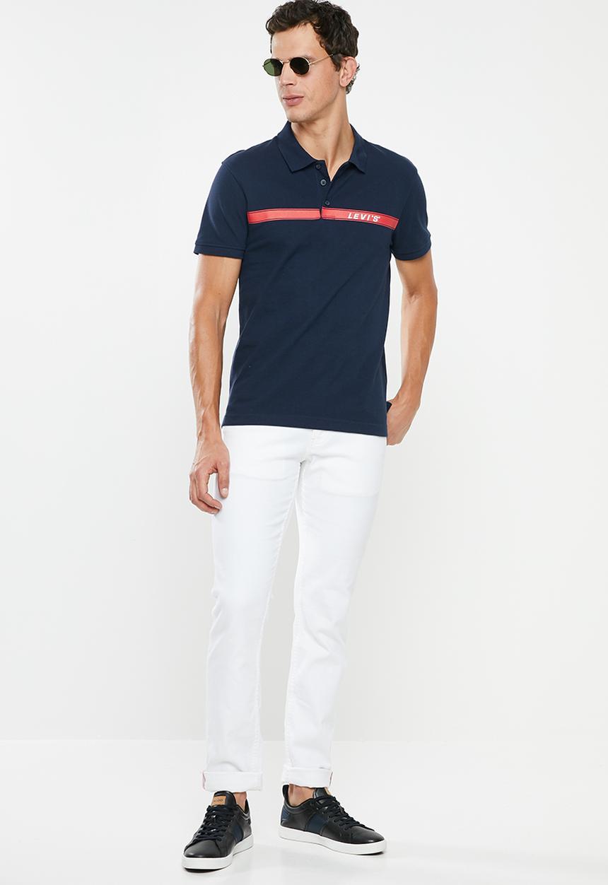 Levi’s® - Embroidered wrench stripe polo - navy