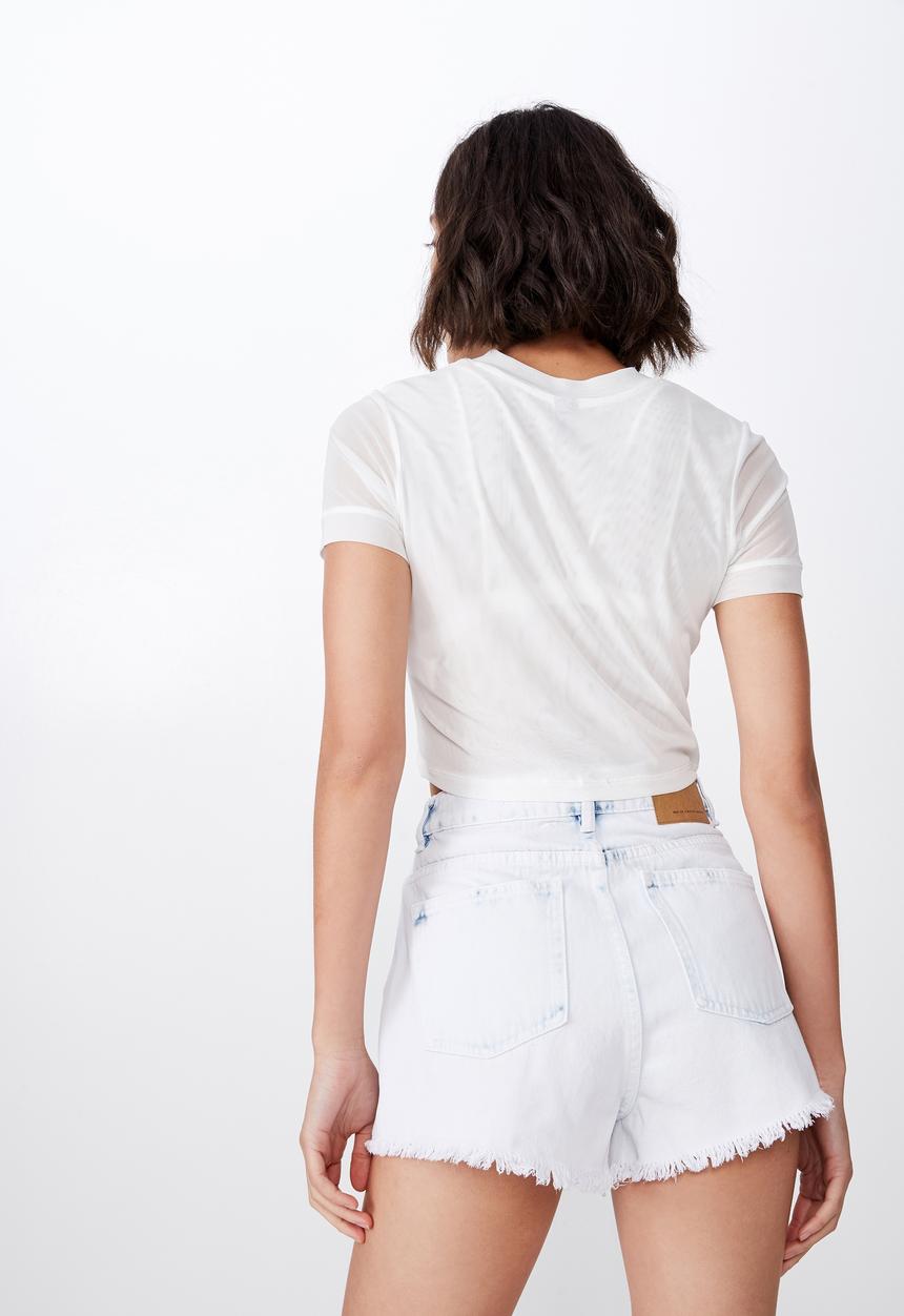 Factorie - High rise denim short  - blue