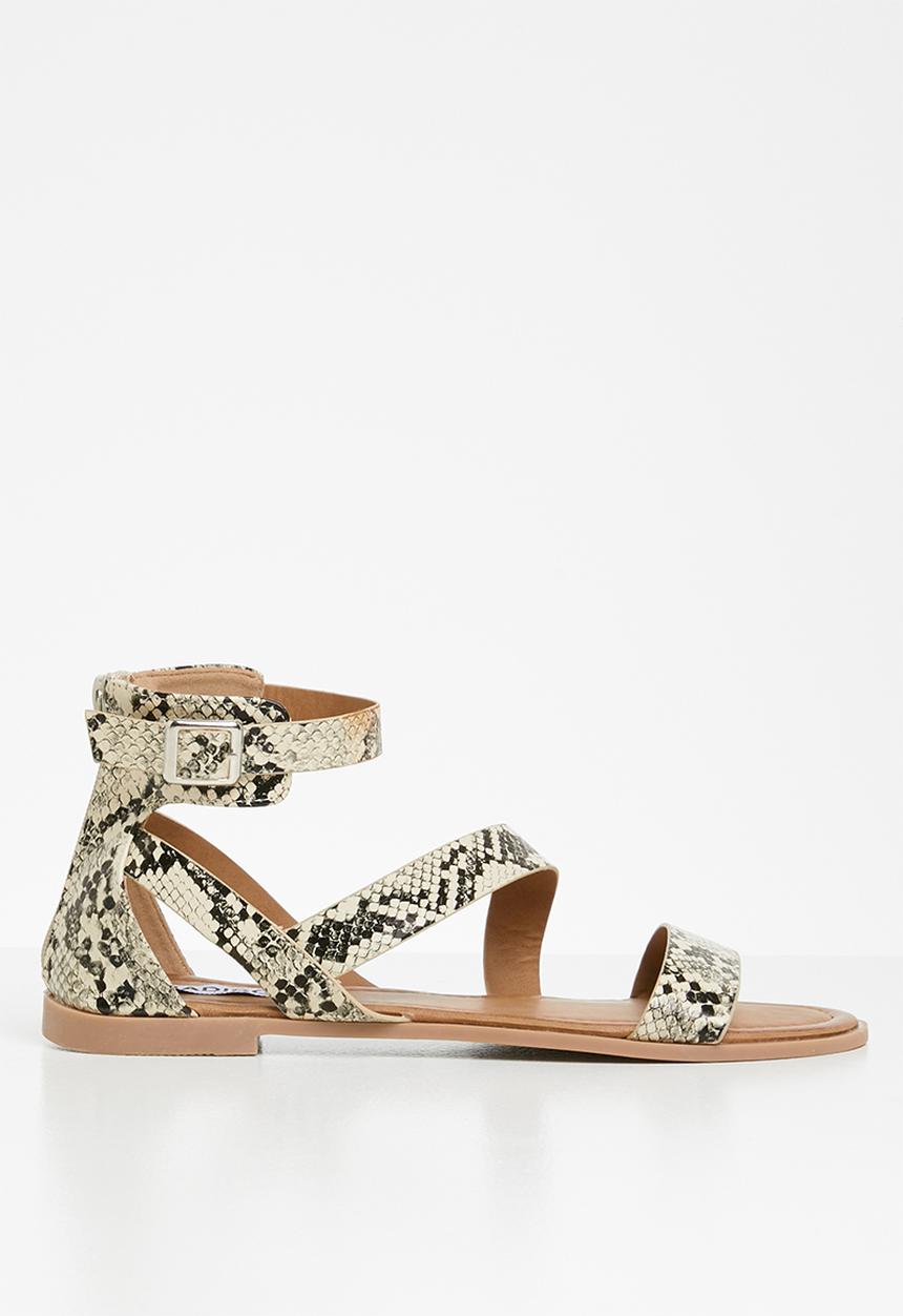 Madison® - Faux leather strappy sandal - neutral & black