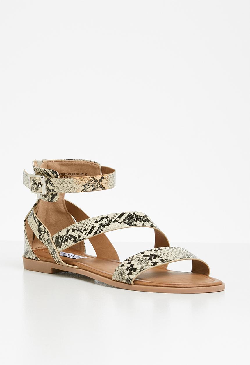 Madison® - Faux leather strappy sandal - neutral & black