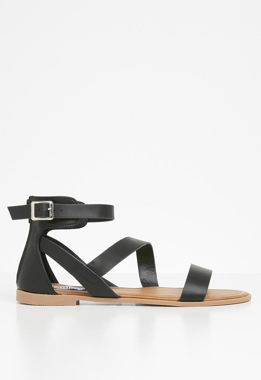 Madison® - Faux leather strappy sandal - black