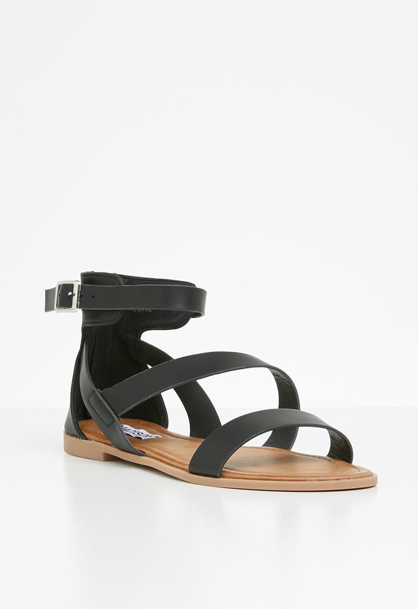 Madison® - Faux leather strappy sandal - black