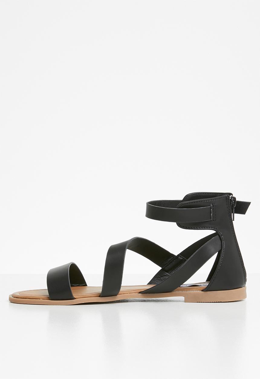 Madison® - Faux leather strappy sandal - black