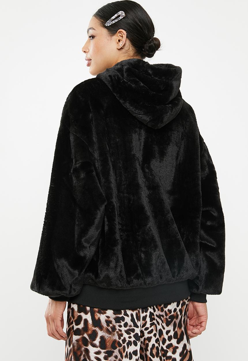 Missguided - Zip through hooded coat - black