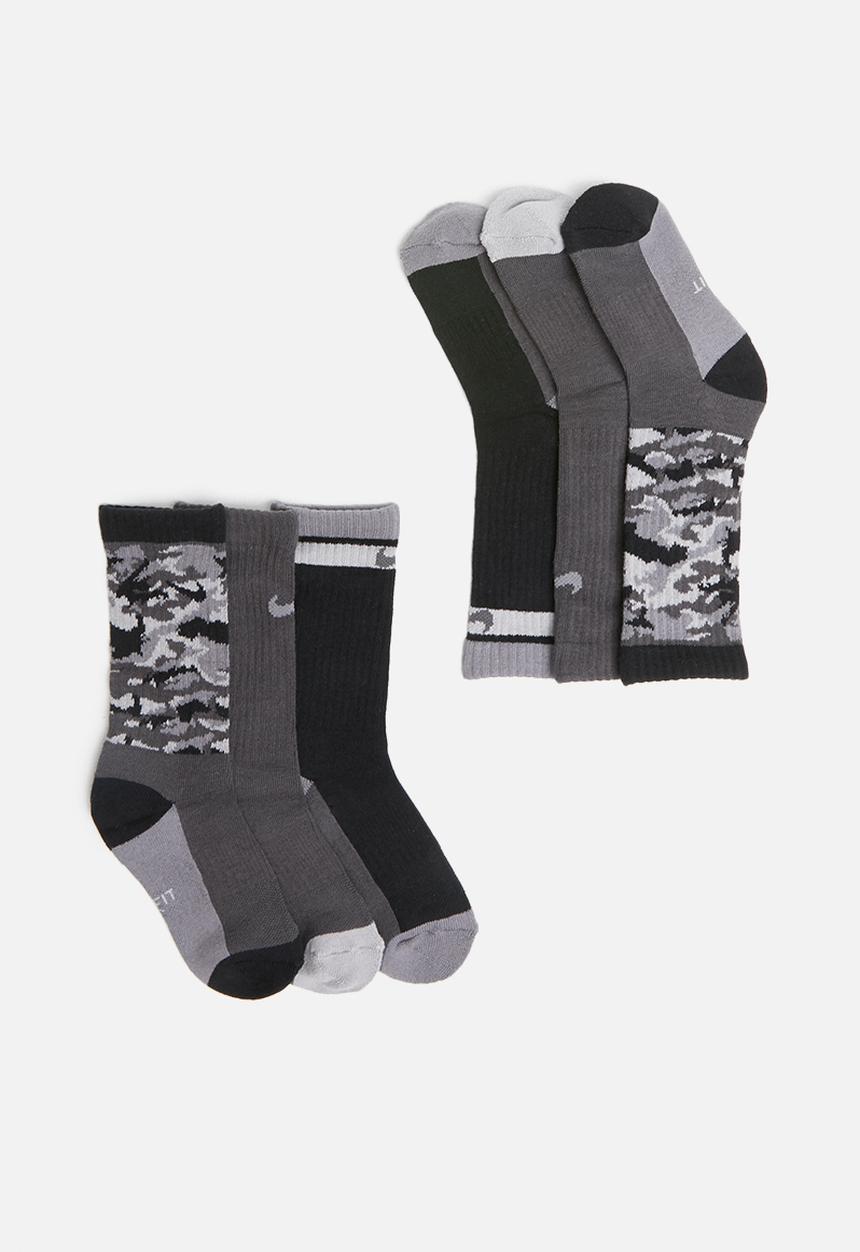 Nike - Nike boys camo socks - grey & black