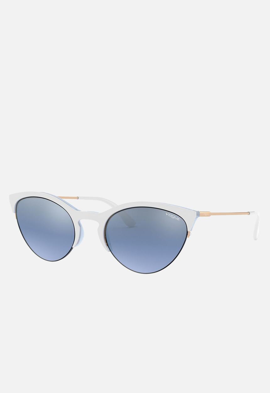 Vogue Eyewear - Vogue light blue mirror silver grad - white & gold
