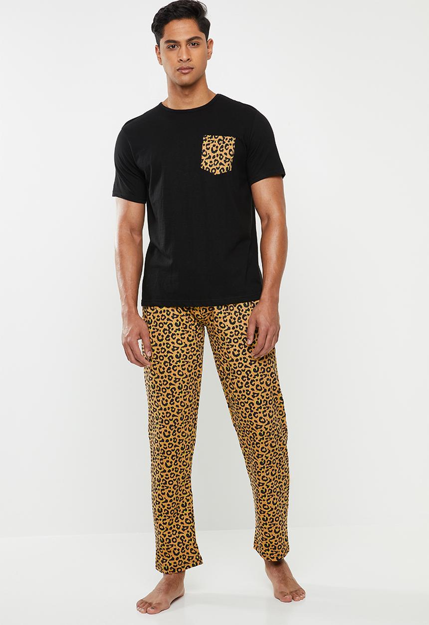 Brave Soul - Leopard sleep set - black & brown