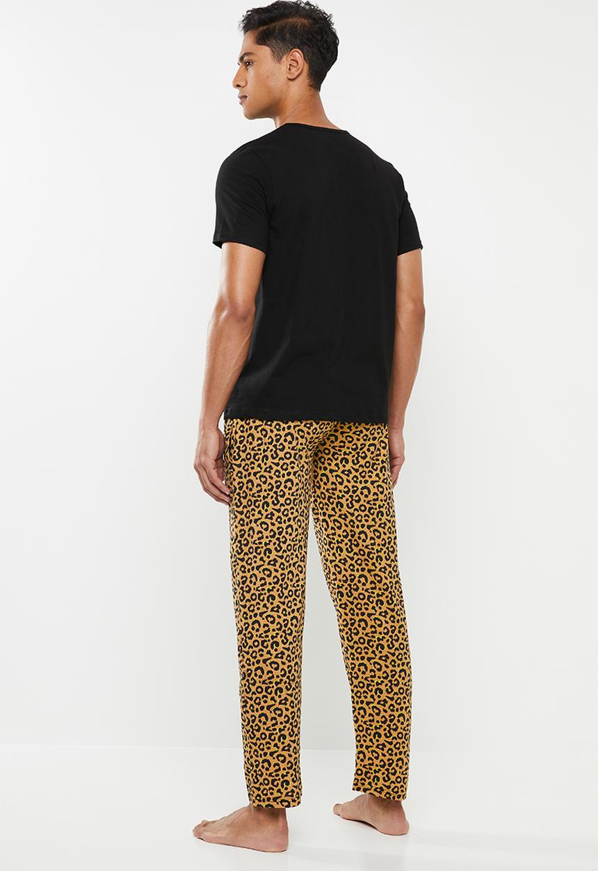 Brave Soul - Leopard sleep set - black & brown