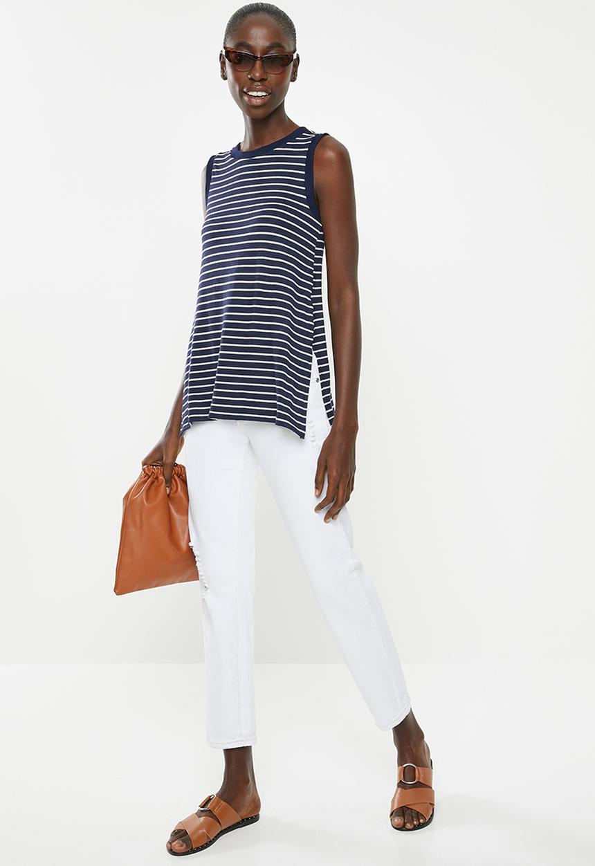 Superbalist - Relaxed vest - navy & white 