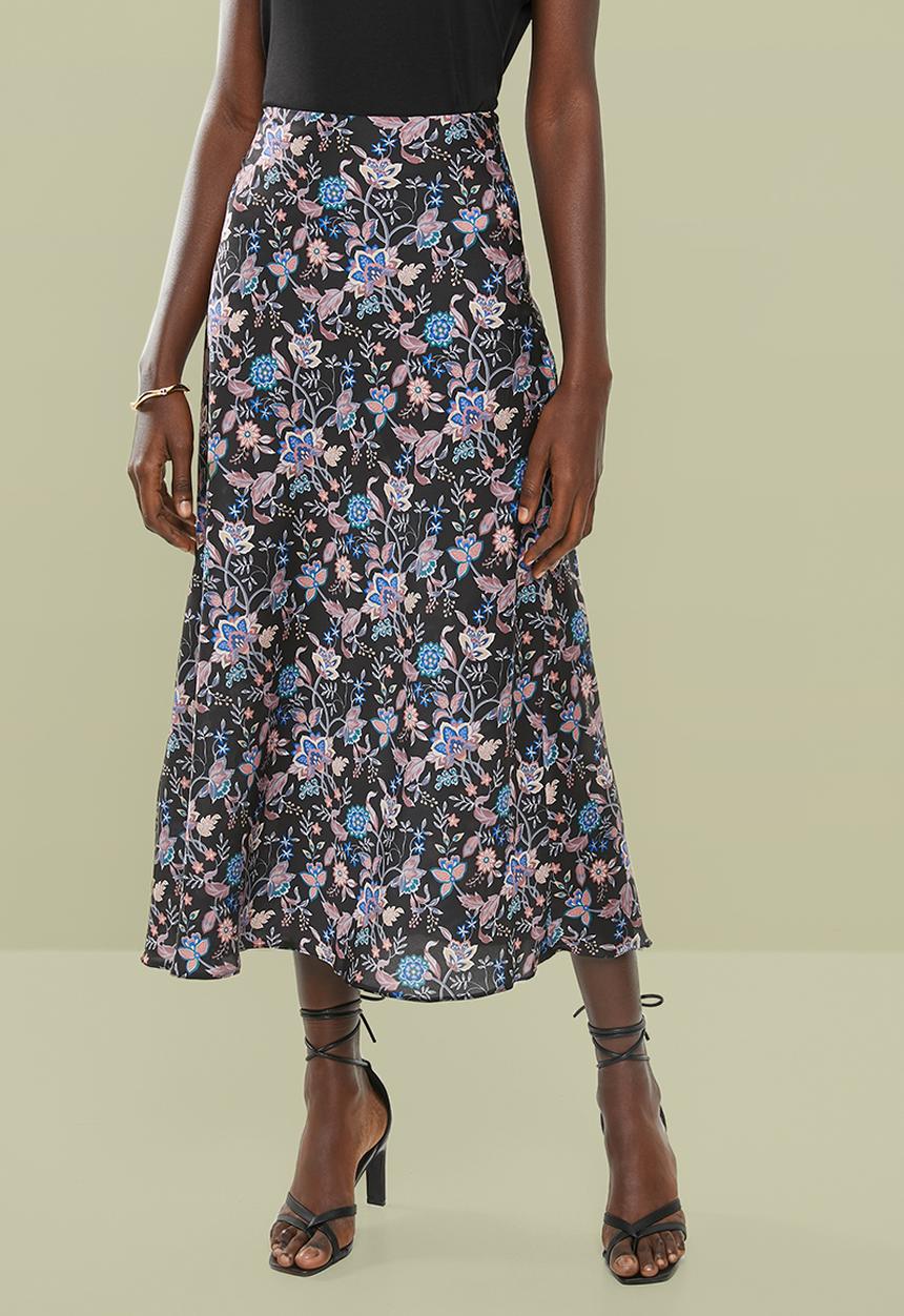 Superbalist - Printed floral midi slip skirt - multi