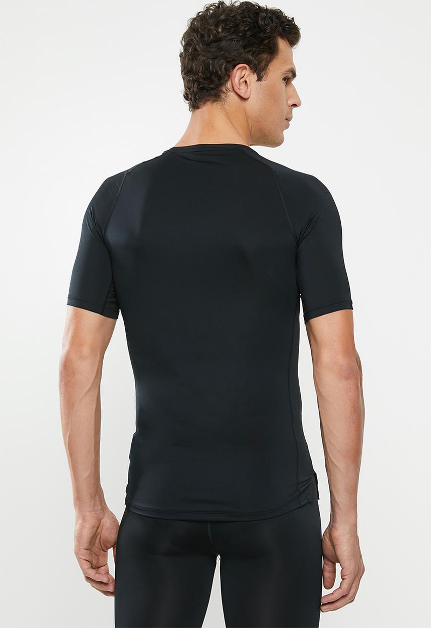 Nike - Nike pro tight short sleeve top - black & white