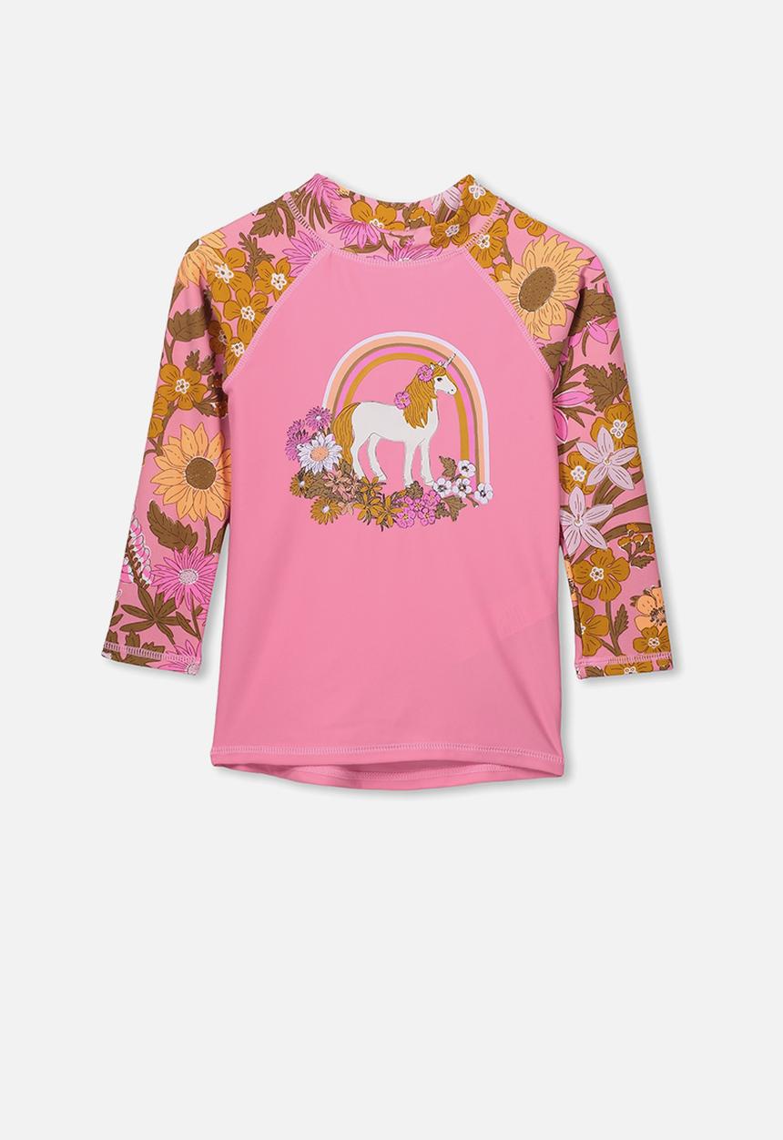 Cotton On - Hamilton long sleeve rash vest - pink
