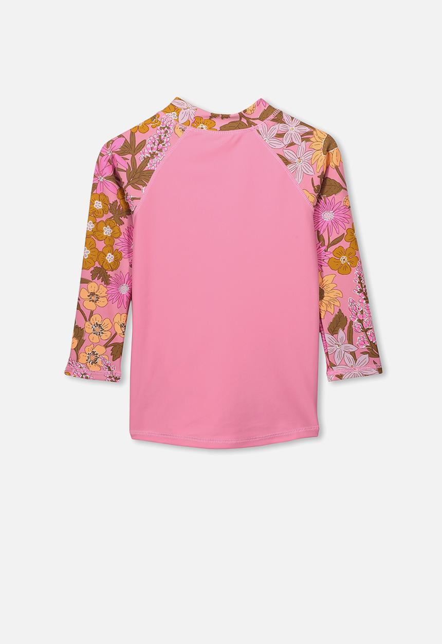 Cotton On - Hamilton long sleeve rash vest - pink