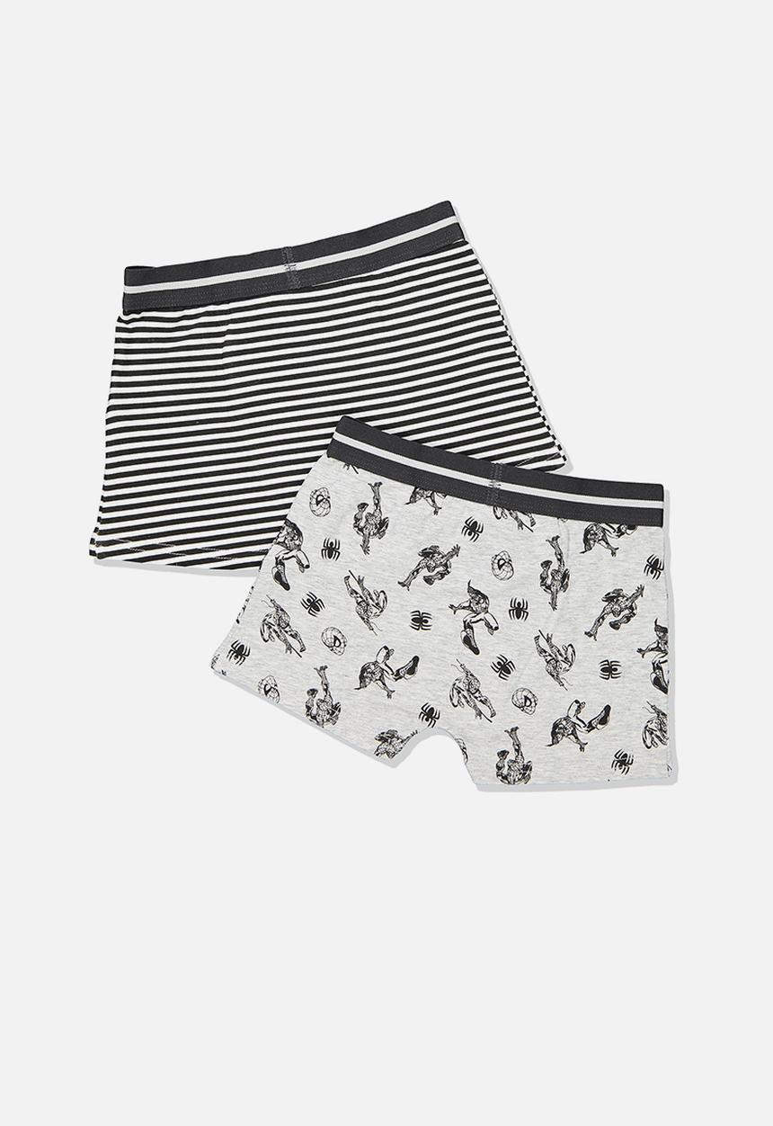 Cotton On - Boys 2pk trunk - black & grey