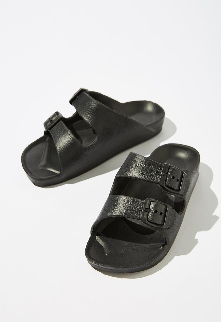 Cotton On - Twin strap slide - black