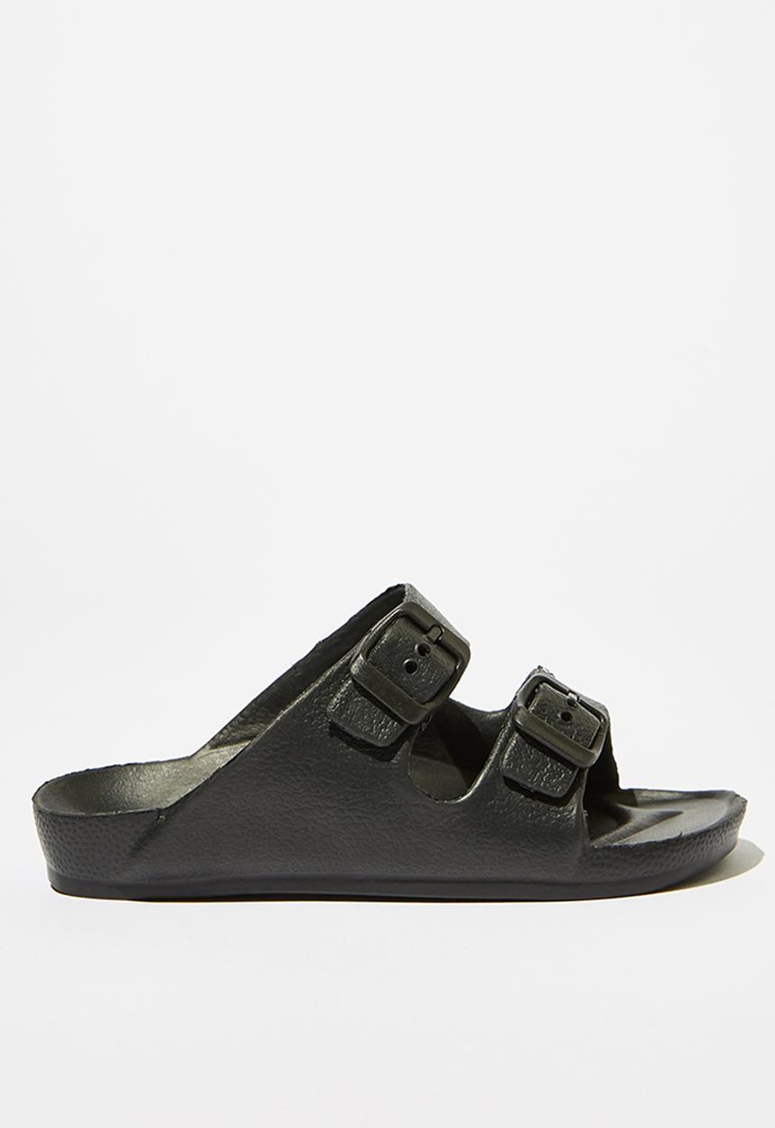 Cotton On - Twin strap slide - black