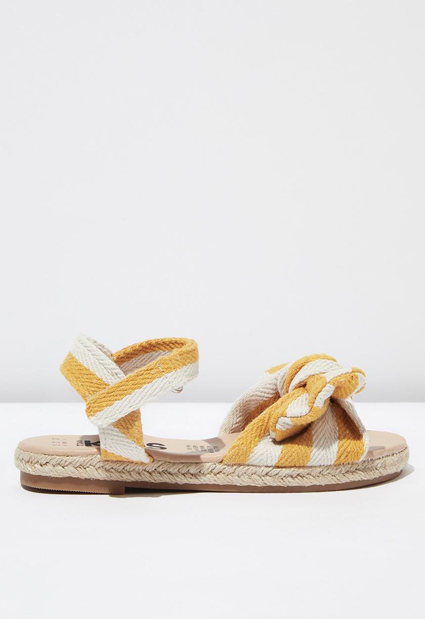Cotton On - Bow espradrille sandal - yellow & white
