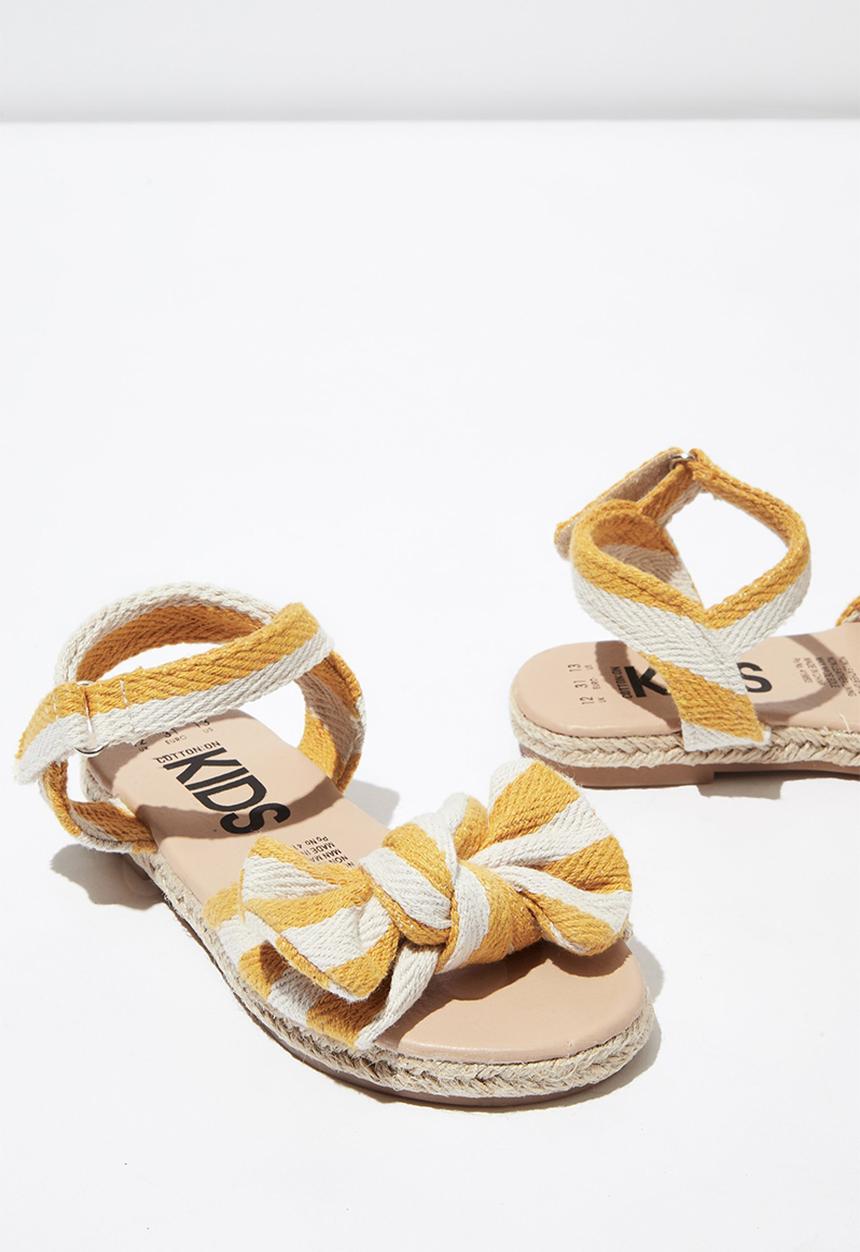 Cotton On - Bow espradrille sandal - yellow & white