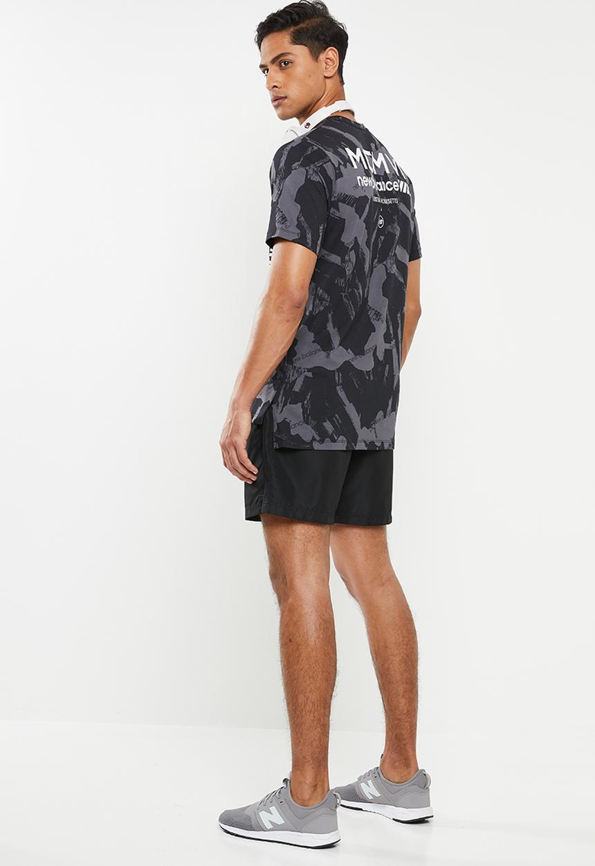 New Balance  - Mens short sleeve heather print tee - black