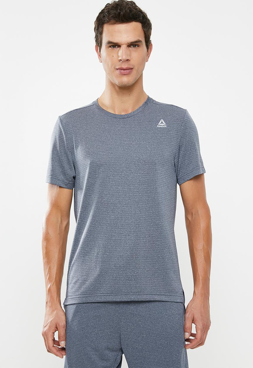 Reebok - Mens melange regular fit tech top - navy