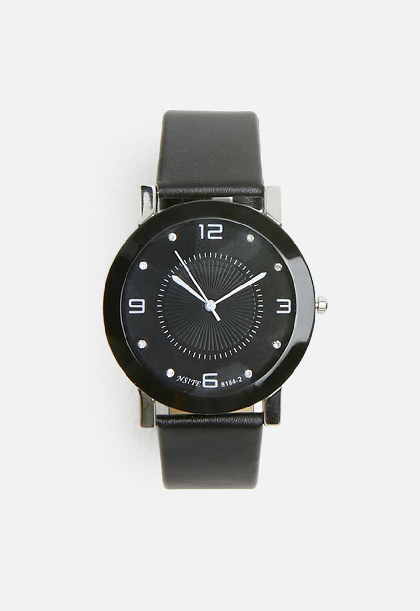STYLE REPUBLIC - Leather-look watch - black