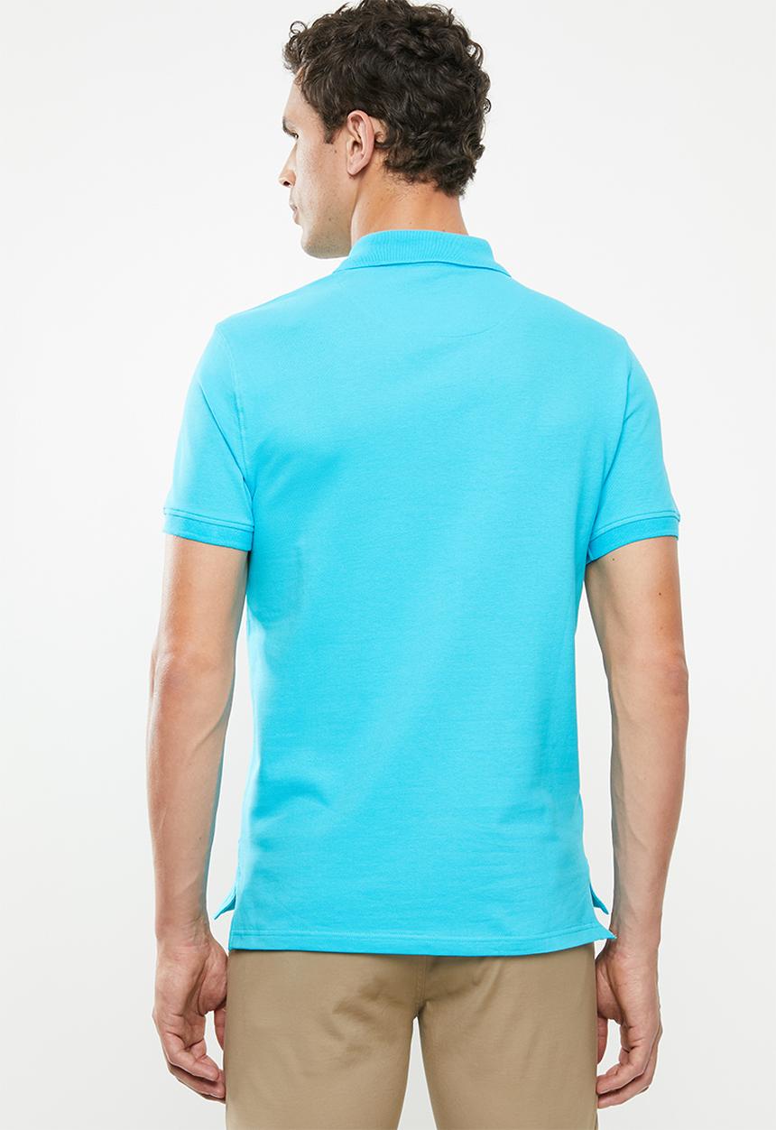 POLO - Carter custom fit short sleeve pique golfer - blue