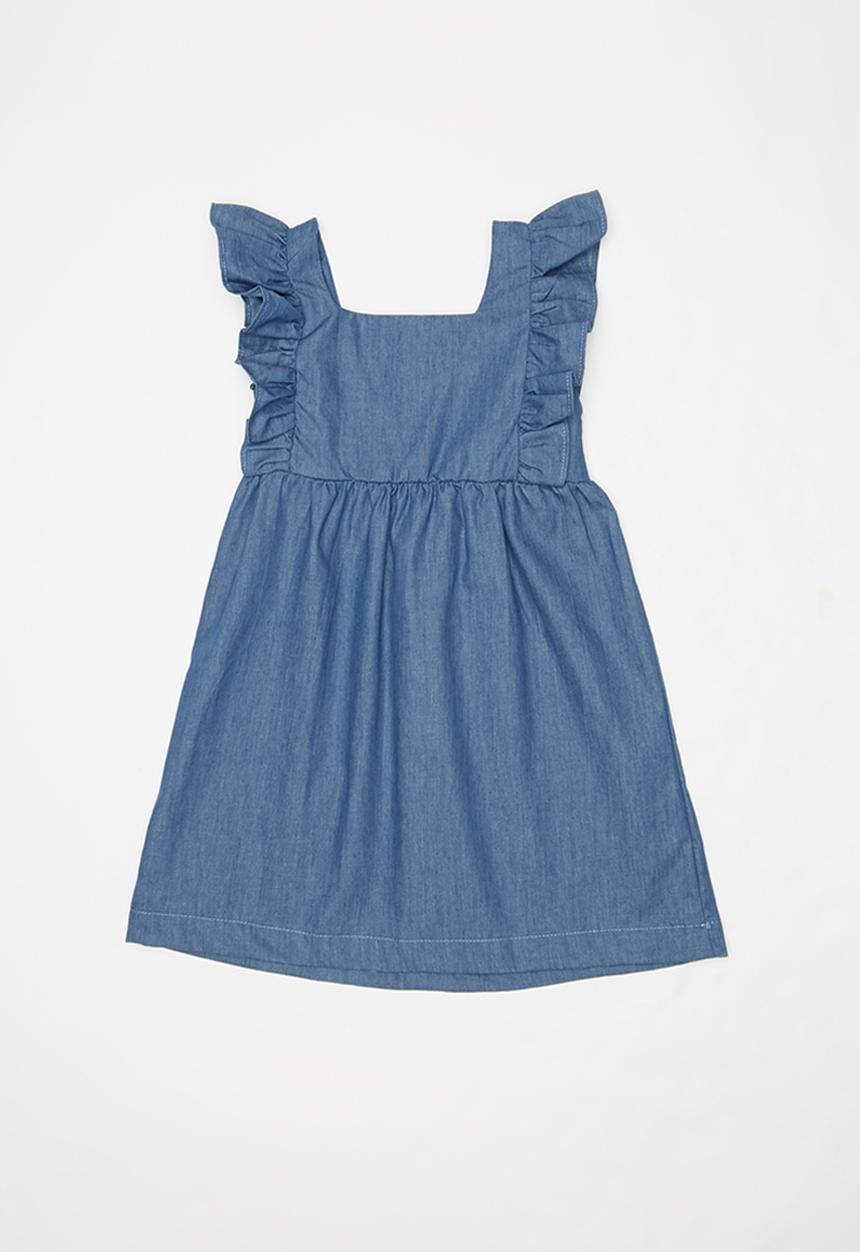 Pop Candy - Frill sleeve dress - blue