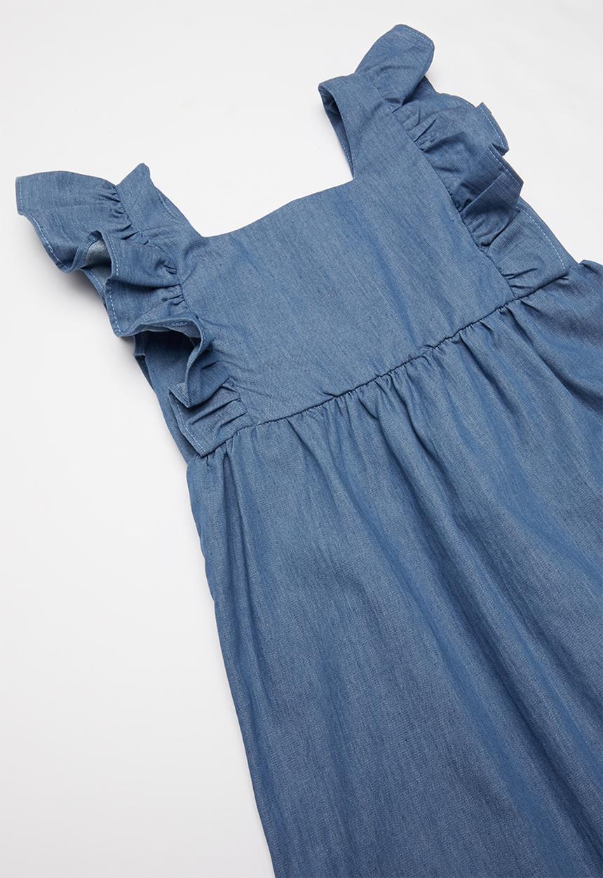 Pop Candy - Frill sleeve dress - blue