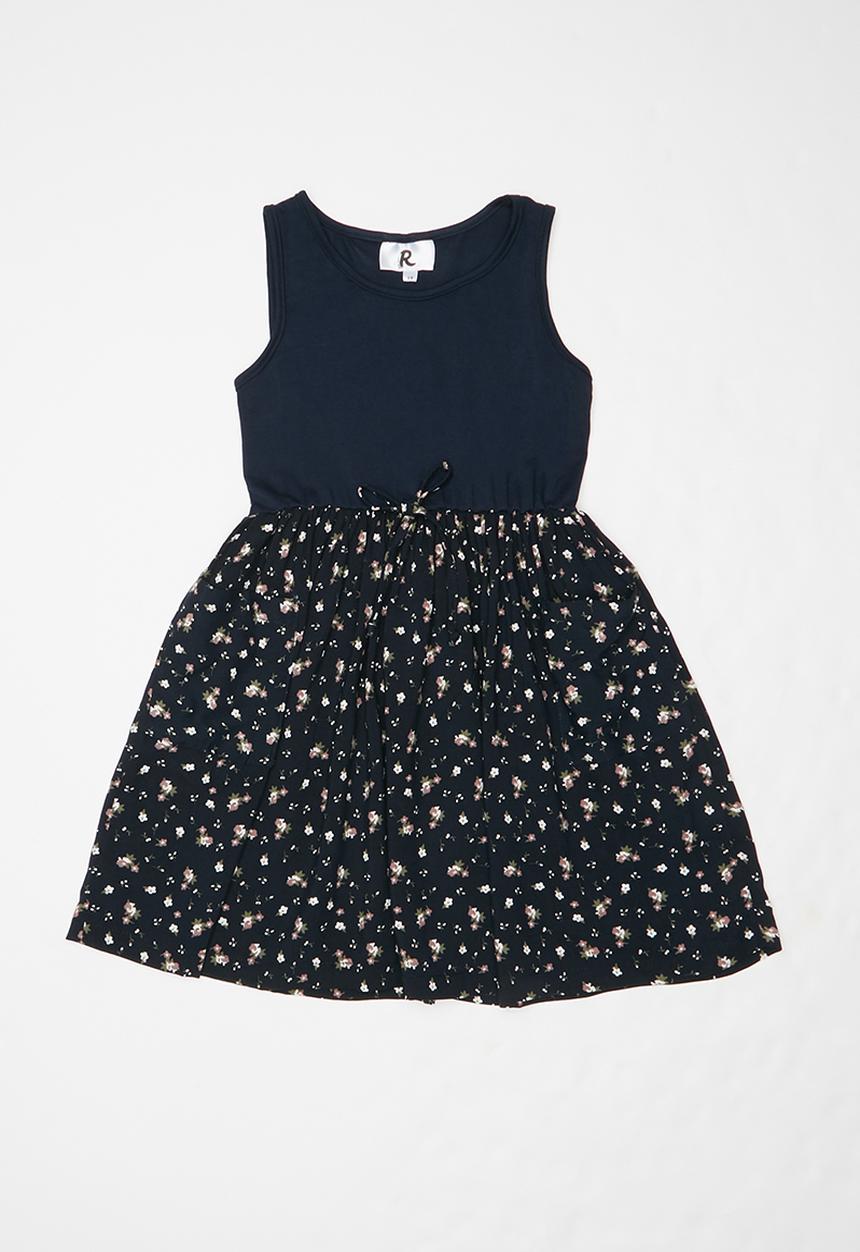 Rebel Republic - Teens combo fabric dress with pockets - navy 