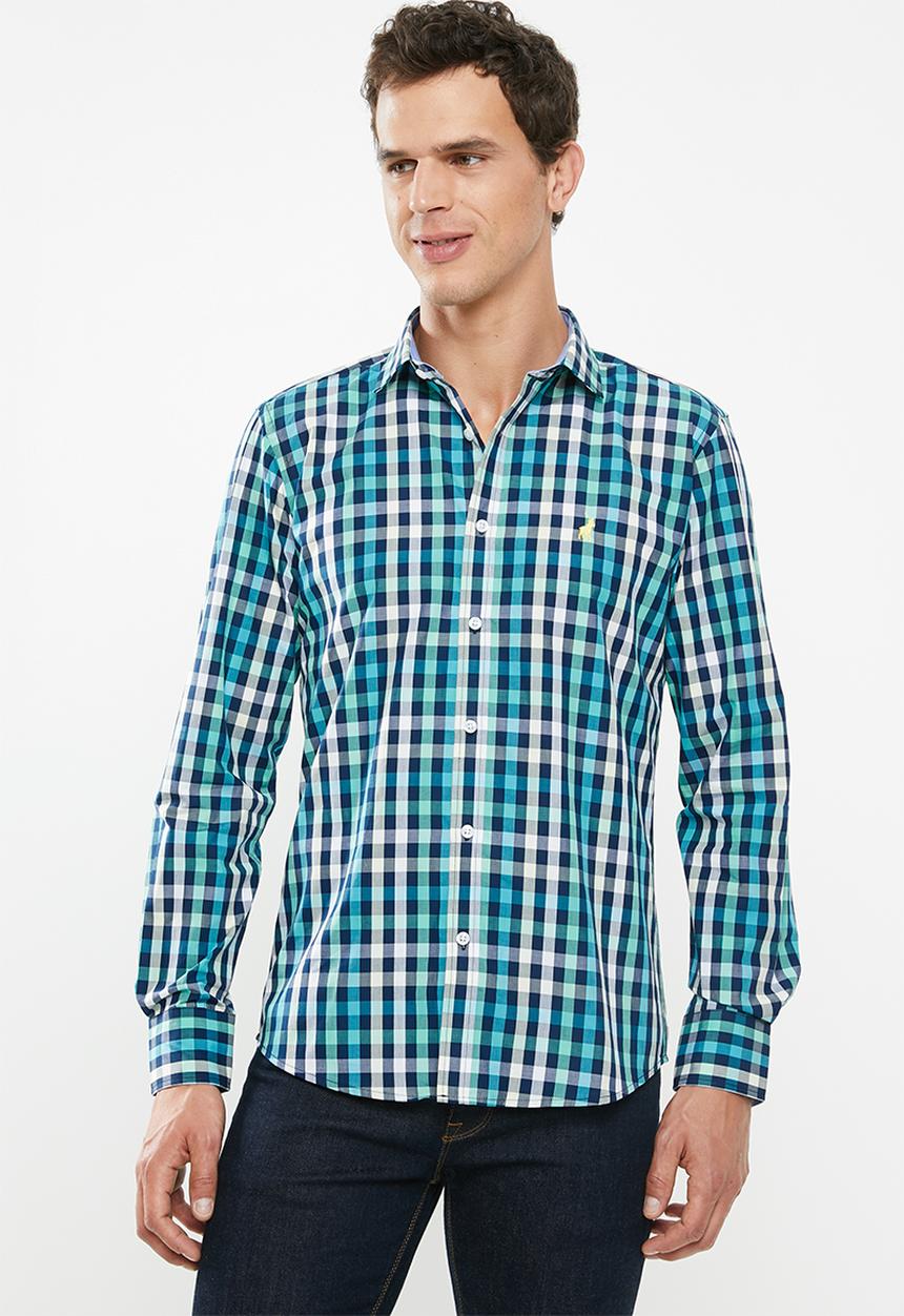POLO - Braxton green check signature shirt - multi