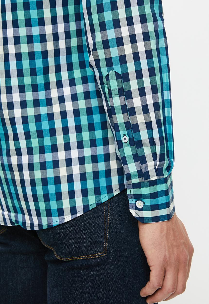 POLO - Braxton green check signature shirt - multi
