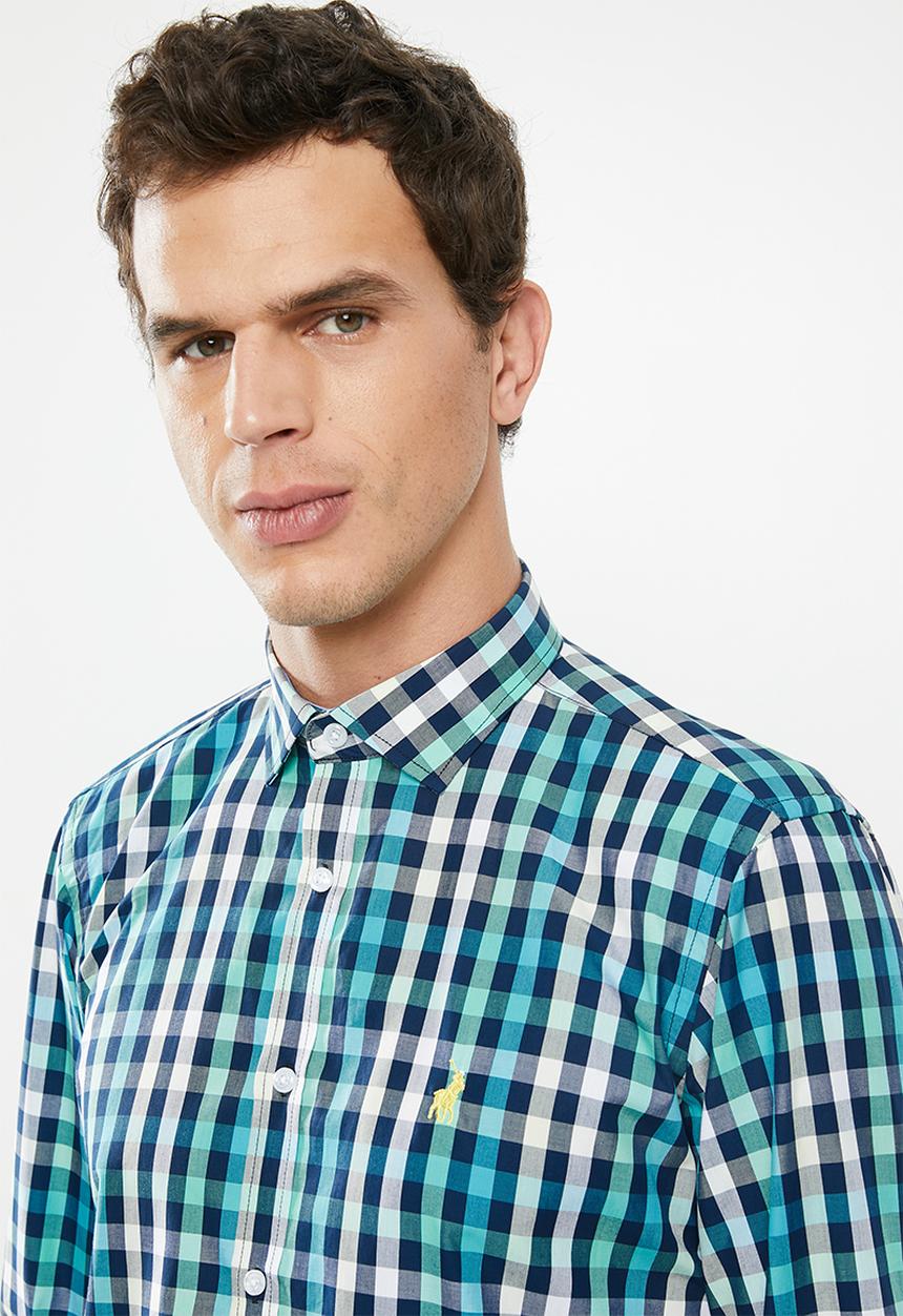 POLO - Braxton green check signature shirt - multi
