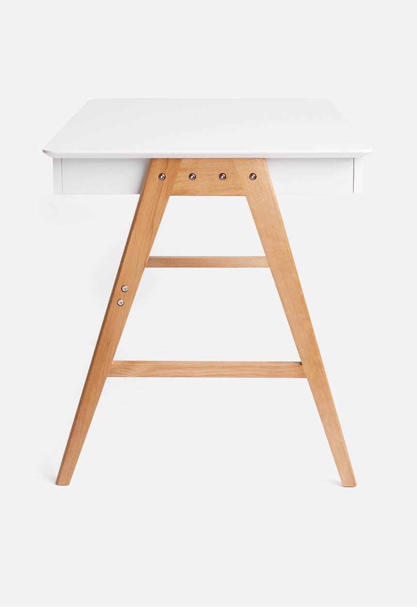 Basics - Hanson desk – white/oak