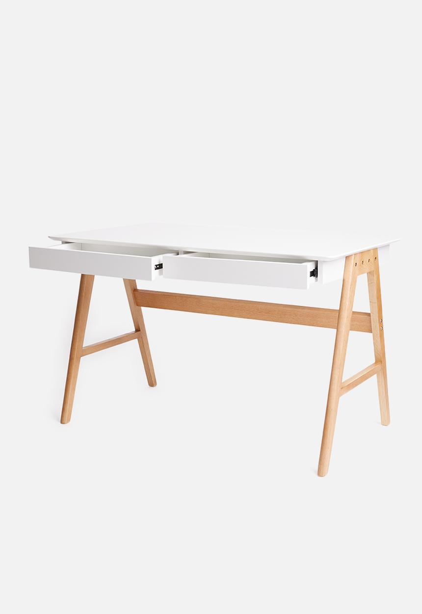 Basics - Hanson desk – white/oak