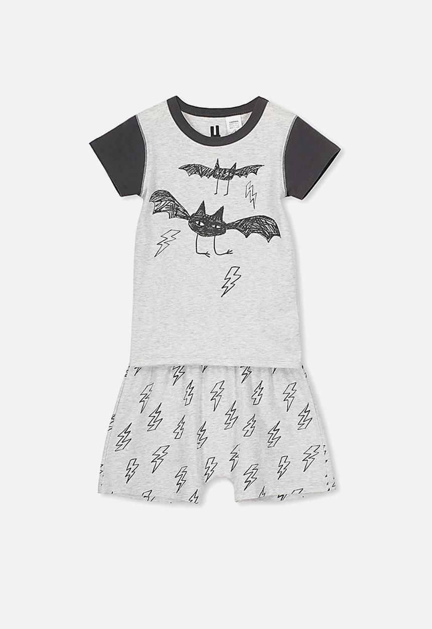 Cotton On - Hudson short sleeve pj set - grey