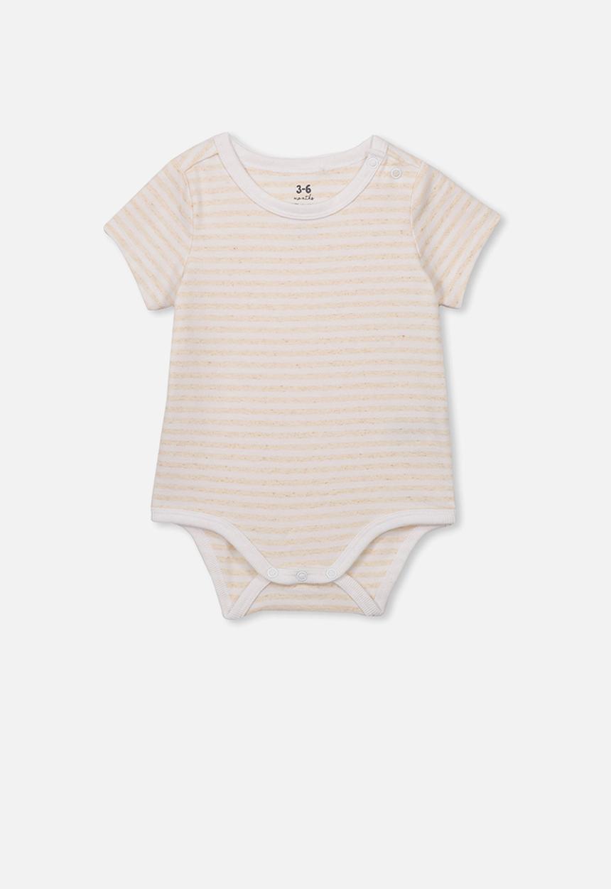 Cotton On - The short sleeve bubbysuit - cream & peach 