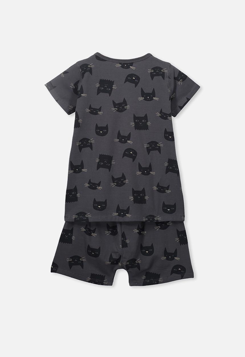 Cotton On - Harpa short sleeve pj set - black