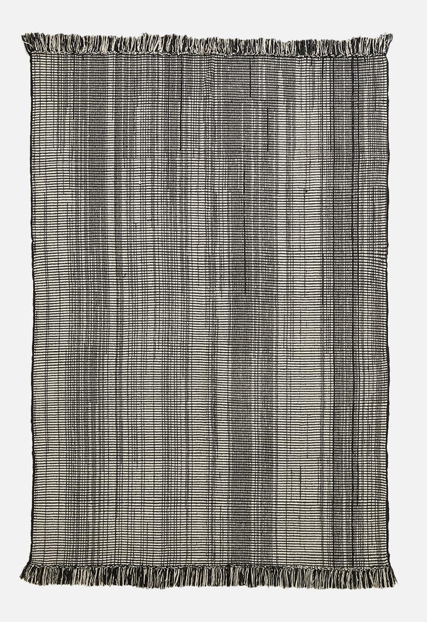 Sixth Floor - Reed woven rug - black & natural